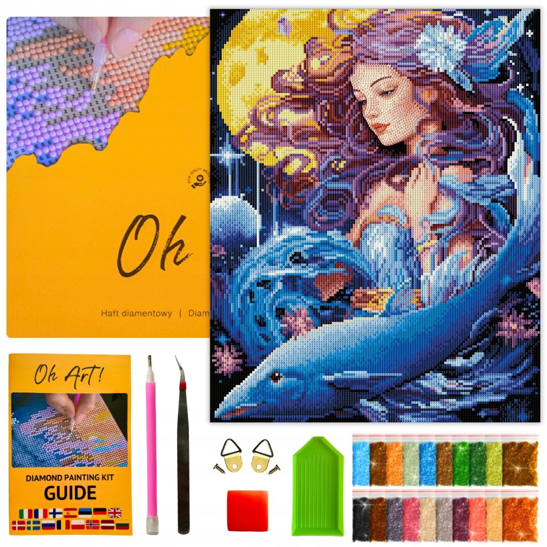 Haft Diamentowy z Ramą Zestaw 40 x 50 cm Diamond Painting Obraz Mozaika 5D