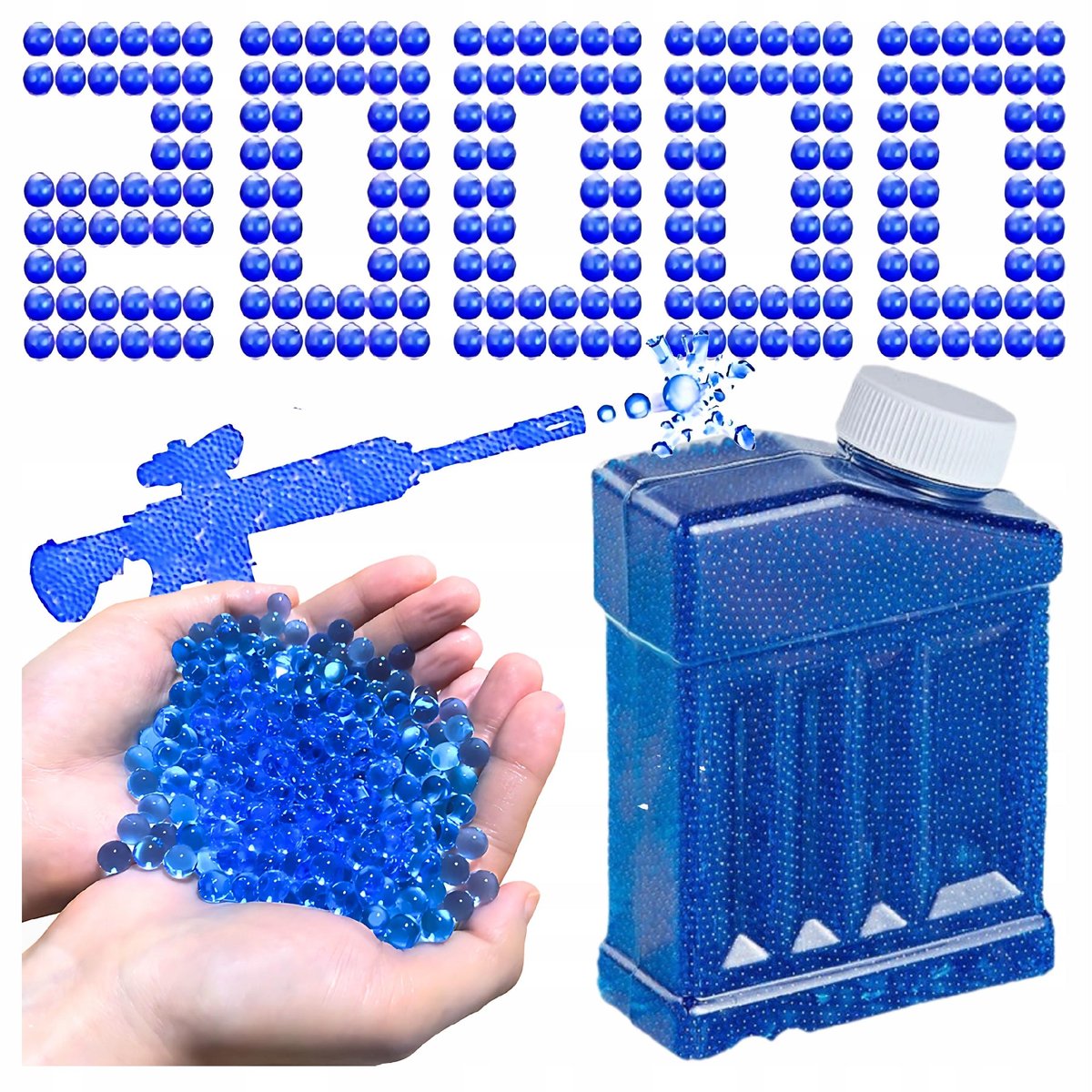 KULKI ŻELOWE 20000 szt. 7-8mm do Karabin Pistolet WODNE HYDROŻELOWE glock