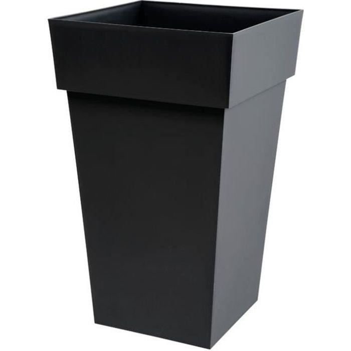 EDA Toskanska doniczka z wysokim kwadratem - 39 x 39 x wys. 65 cm - 62 l - szary antracyt