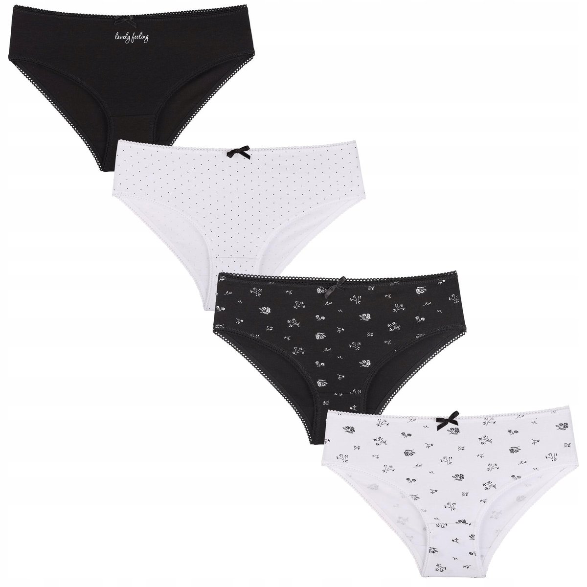 Delikatne FIGI MAJTKI DAMSKIE Bikini 4 Pak Moraj r. S