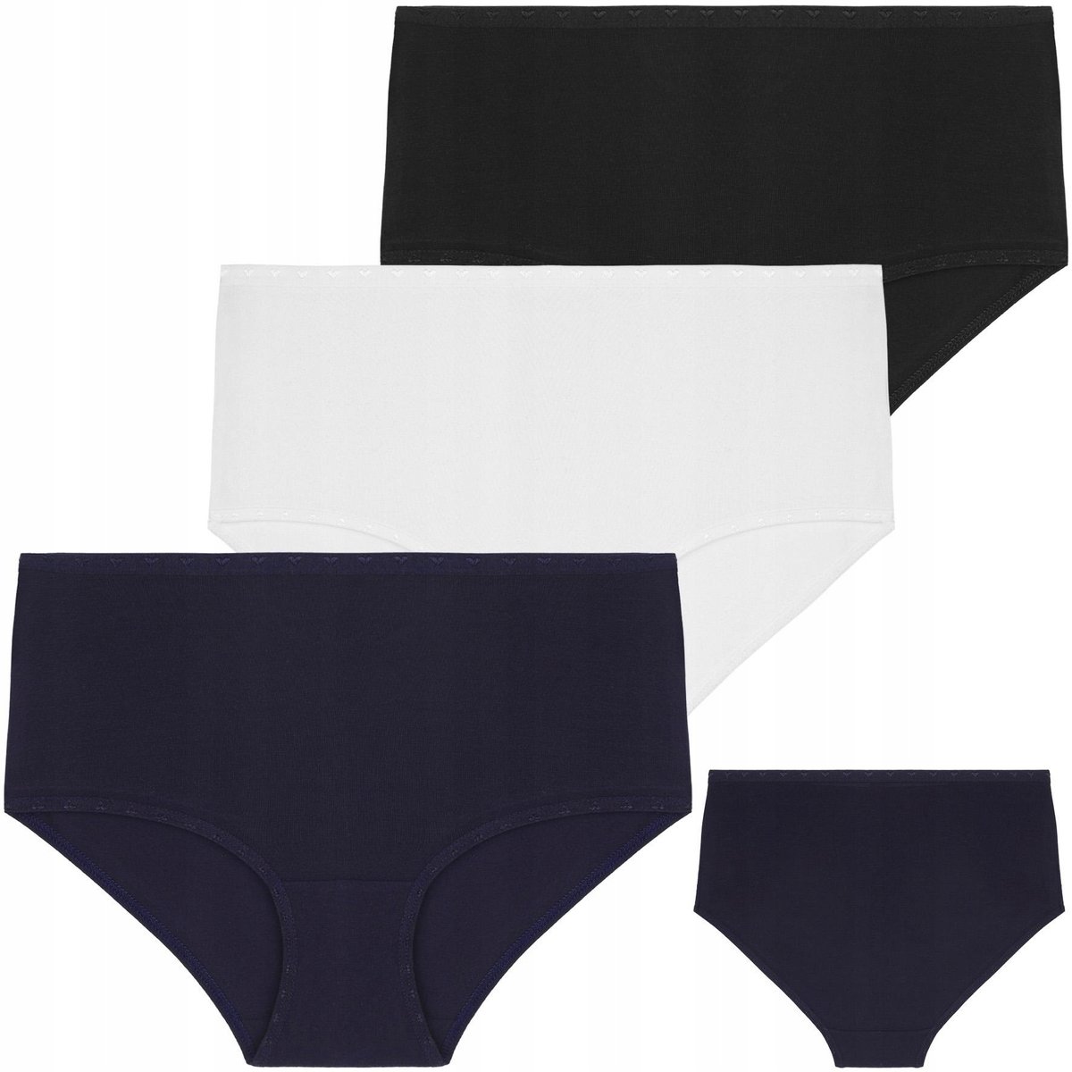 3x FIGI MAJTKI DAMSKIE Bawełniane z Wysokim Stanem MORAJ Duże Rozmiary r. 9XL
