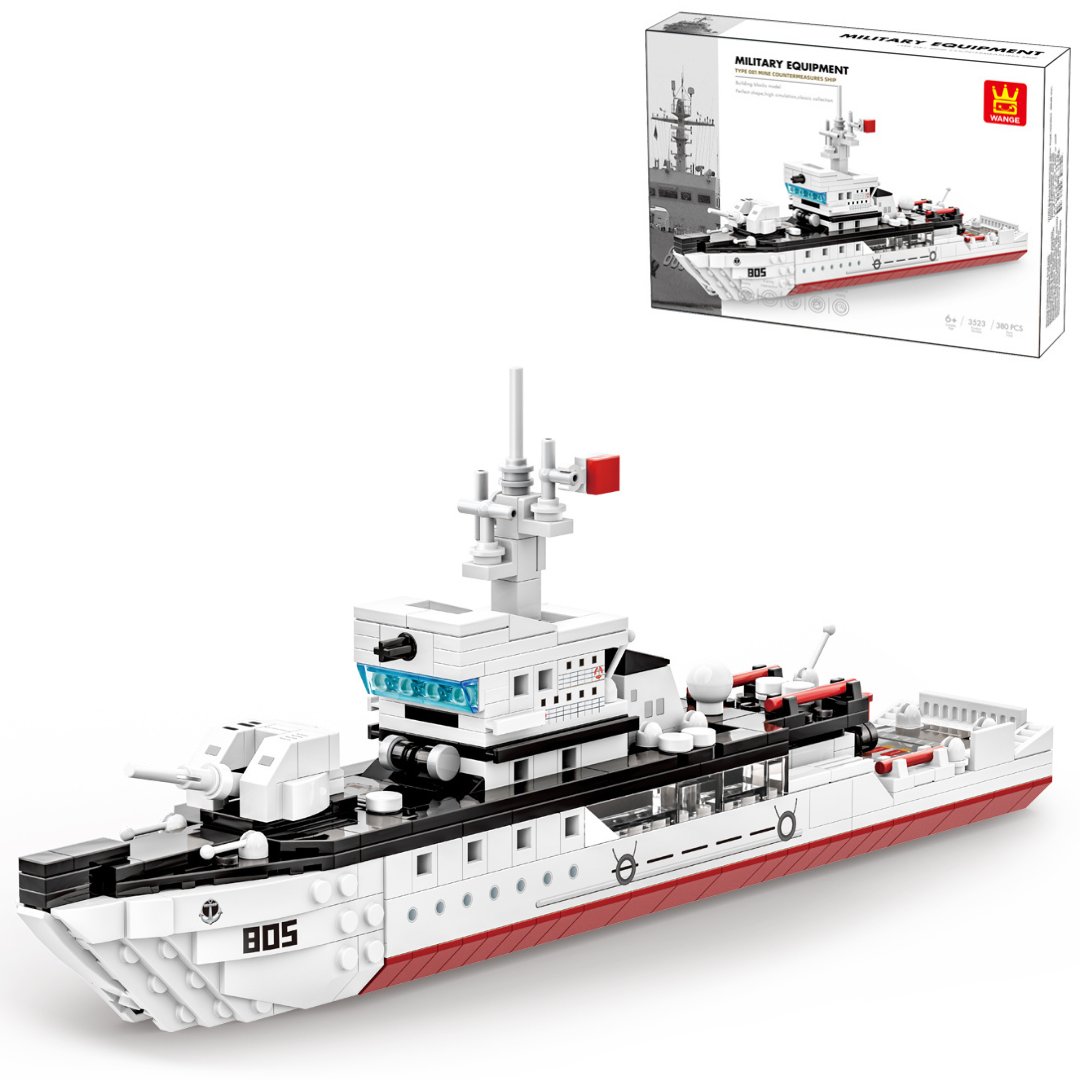 Klocki konstrukcyjne Wange 3523 - Okręt Minowy Type 081, 380 elementów