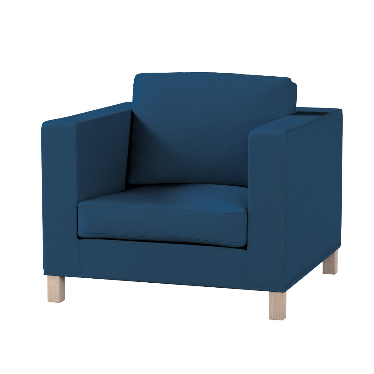Pokrowiec na fotel Karlanda, Ocean blue (morski niebieski), 90 x 87 x 66 cm, Cotton Panama