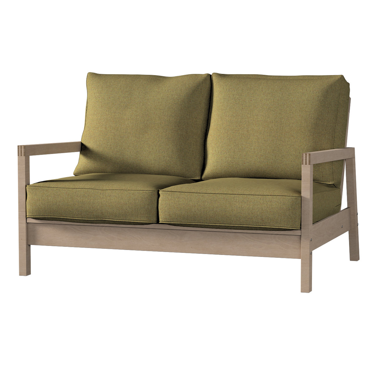 Pokrowiec na sofę Lillberg 2-osobową nierozkładaną, oliwkowy melanż, Sofa Lillberg 2-osobowa, Madrid