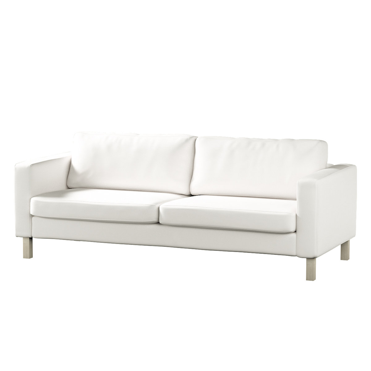 Pokrowiec na sofę Karlstad 3-osobową nierozkładaną, krótki, biały, 204 x 89 x 64 cm, Cotton Panama