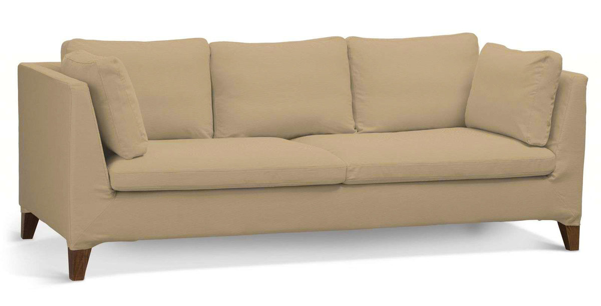 Pokrowiec na sofę Stockholm 3-osobową, Caffe latte (beżowy), sofa Stockholm 3-osobowa, Cotton Panama