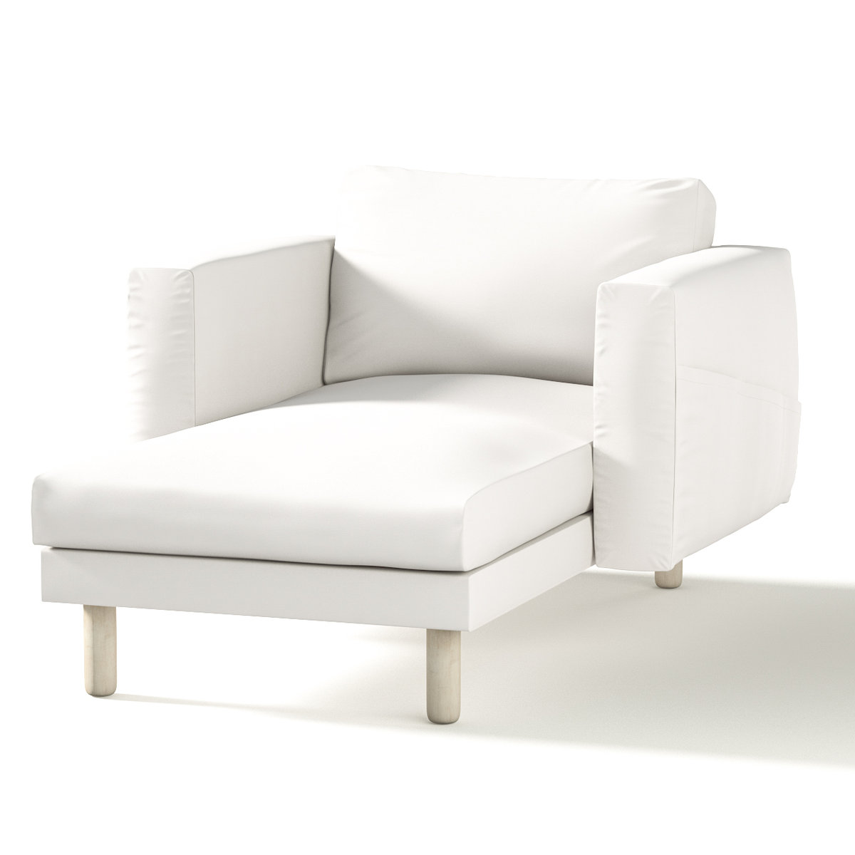 Pokrowiec na szezlong Norsborg z podłokietnikami, biały, 110 x 157 x 85 cm, Cotton Panama