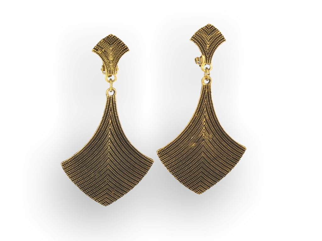 Klipsy do uszu wiszące długie złote