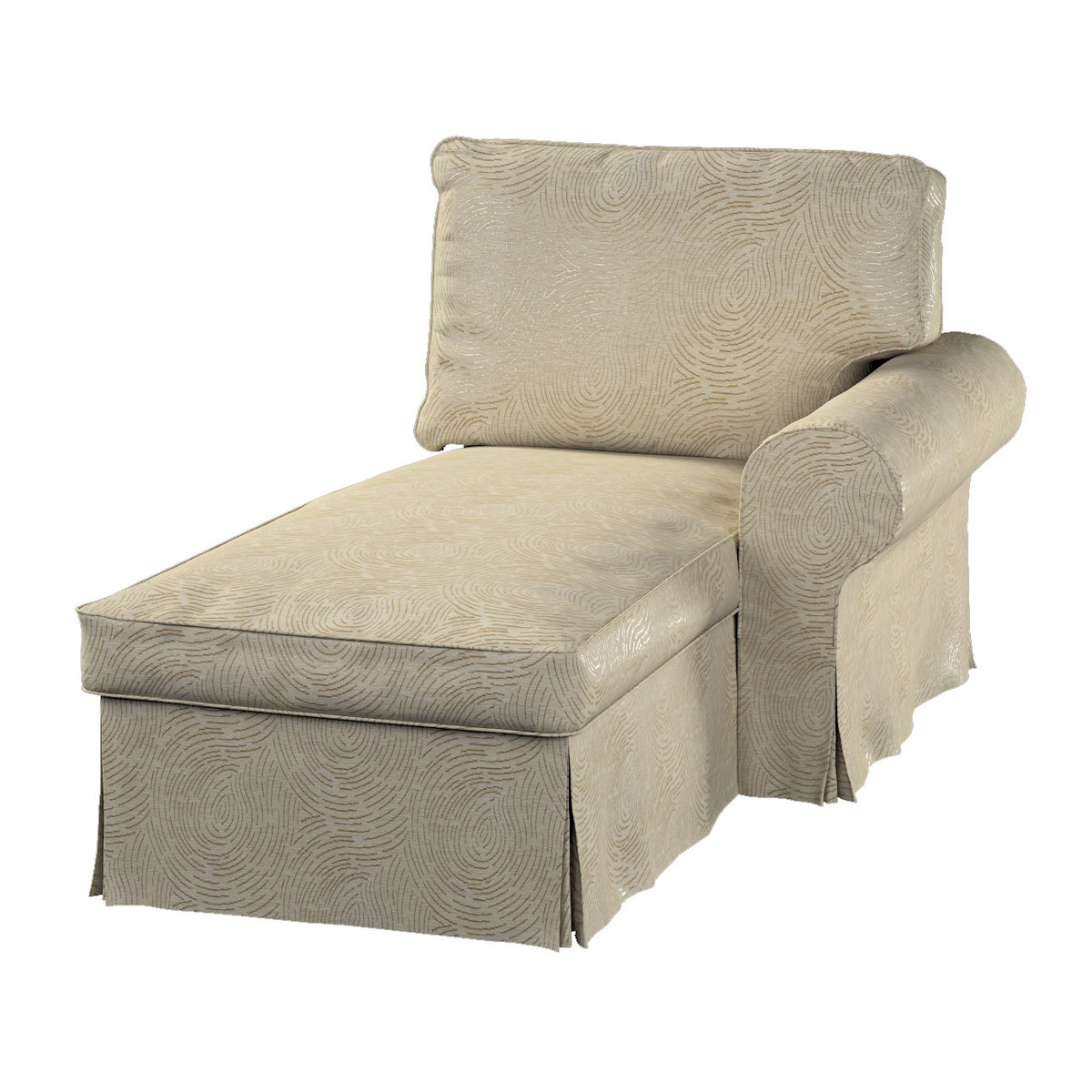 Pokrowiec na szezlong Ektorp prawy, beżowo-złoty wzór, 84 x 166 x 73 cm, Living II
