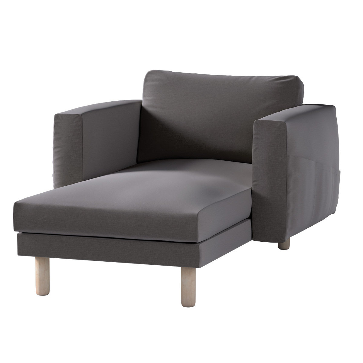 Pokrowiec na szezlong Norsborg z podłokietnikami, brązowy welwet, 110 x 157 x 85 cm, Ingrid