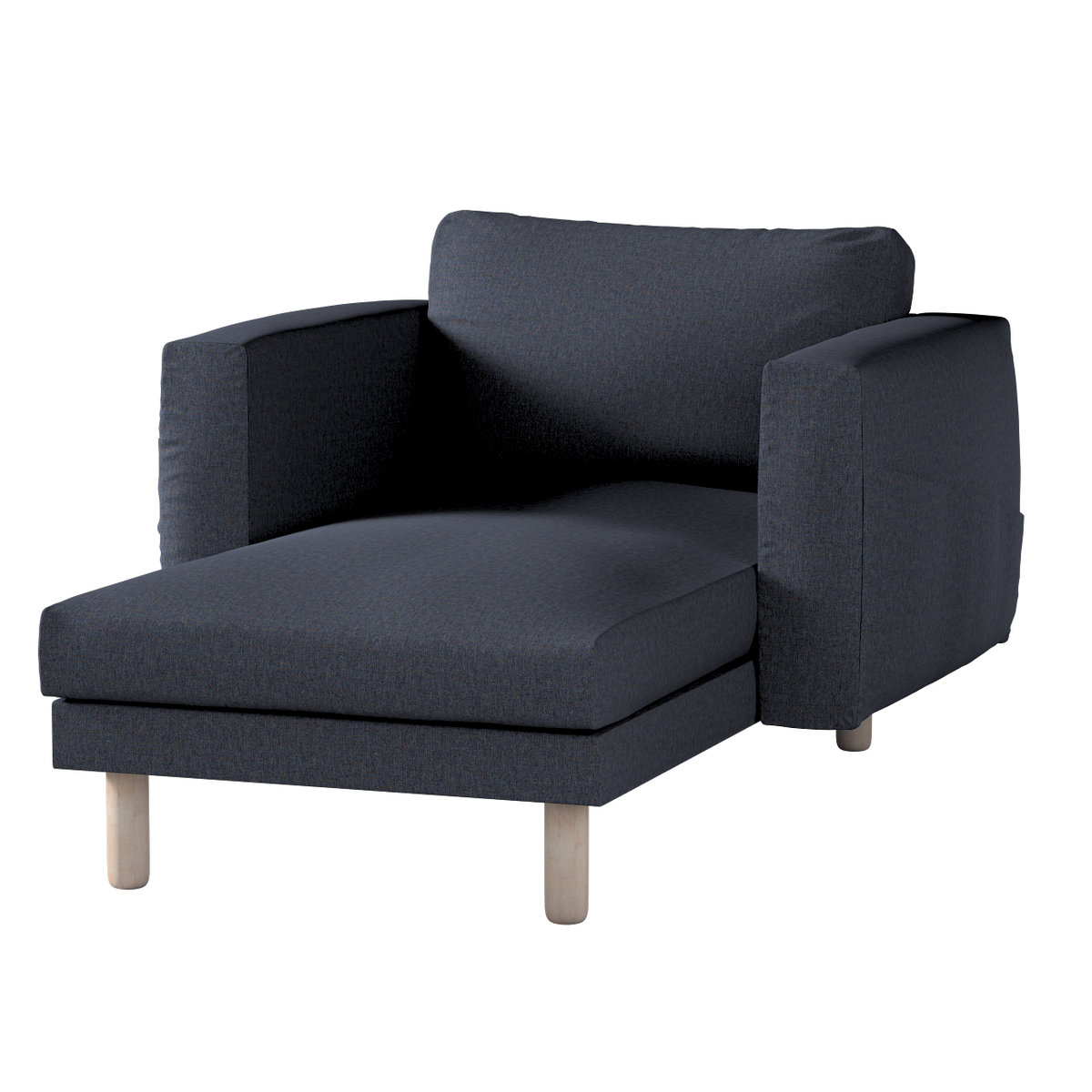 Pokrowiec na szezlong Norsborg z podłokietnikami, granatowy melanż, 110 x 157 x 85 cm, Madrid