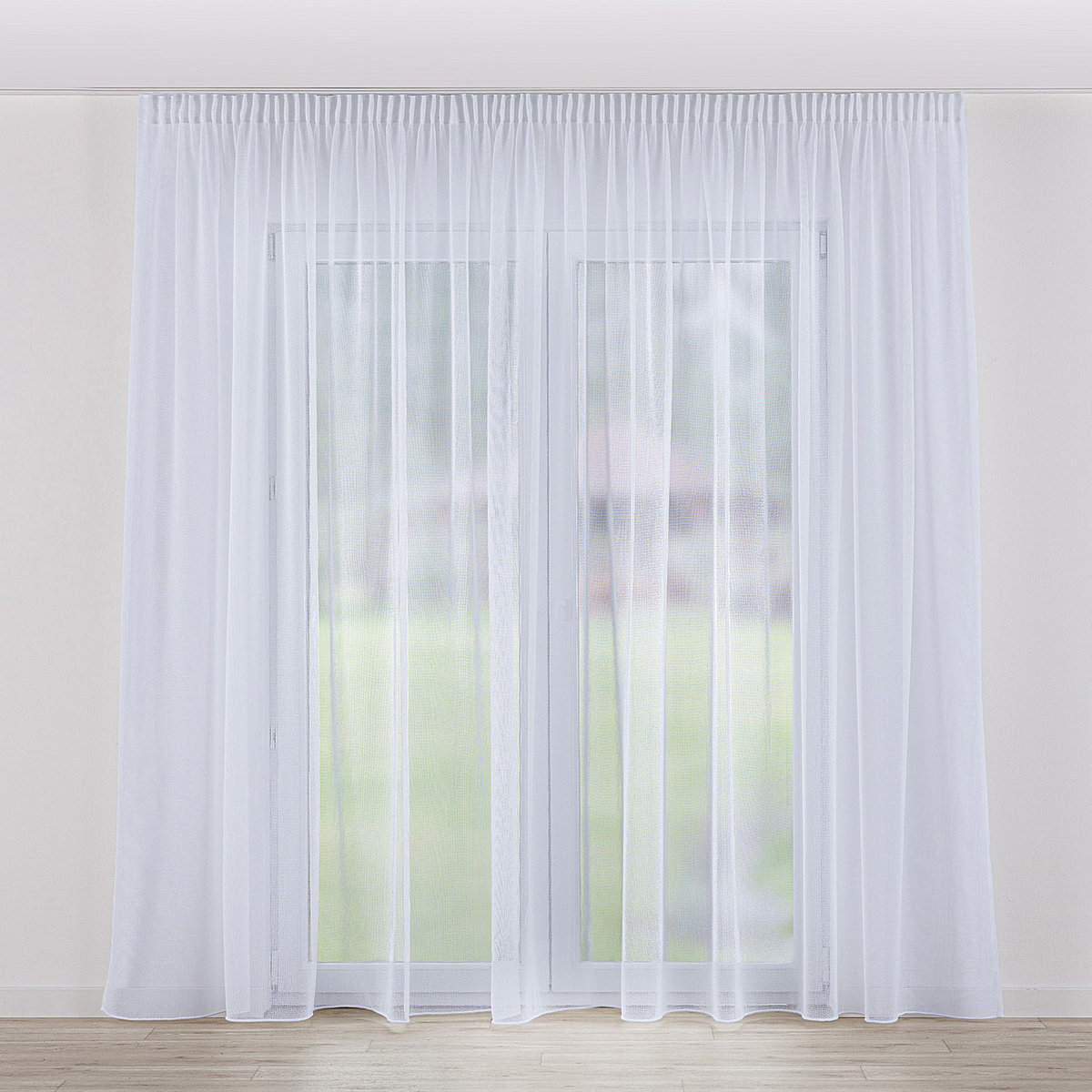 Firana na taśmie, biały, Woale i firany