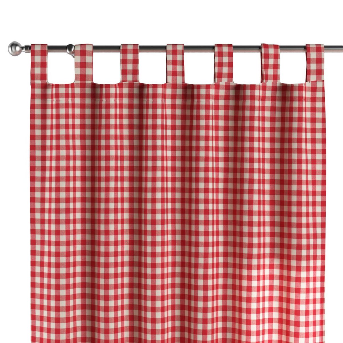 Zasłona na szelkach 1 szt., czerwono-biała kratka (1,5x1,5cm), Quadro