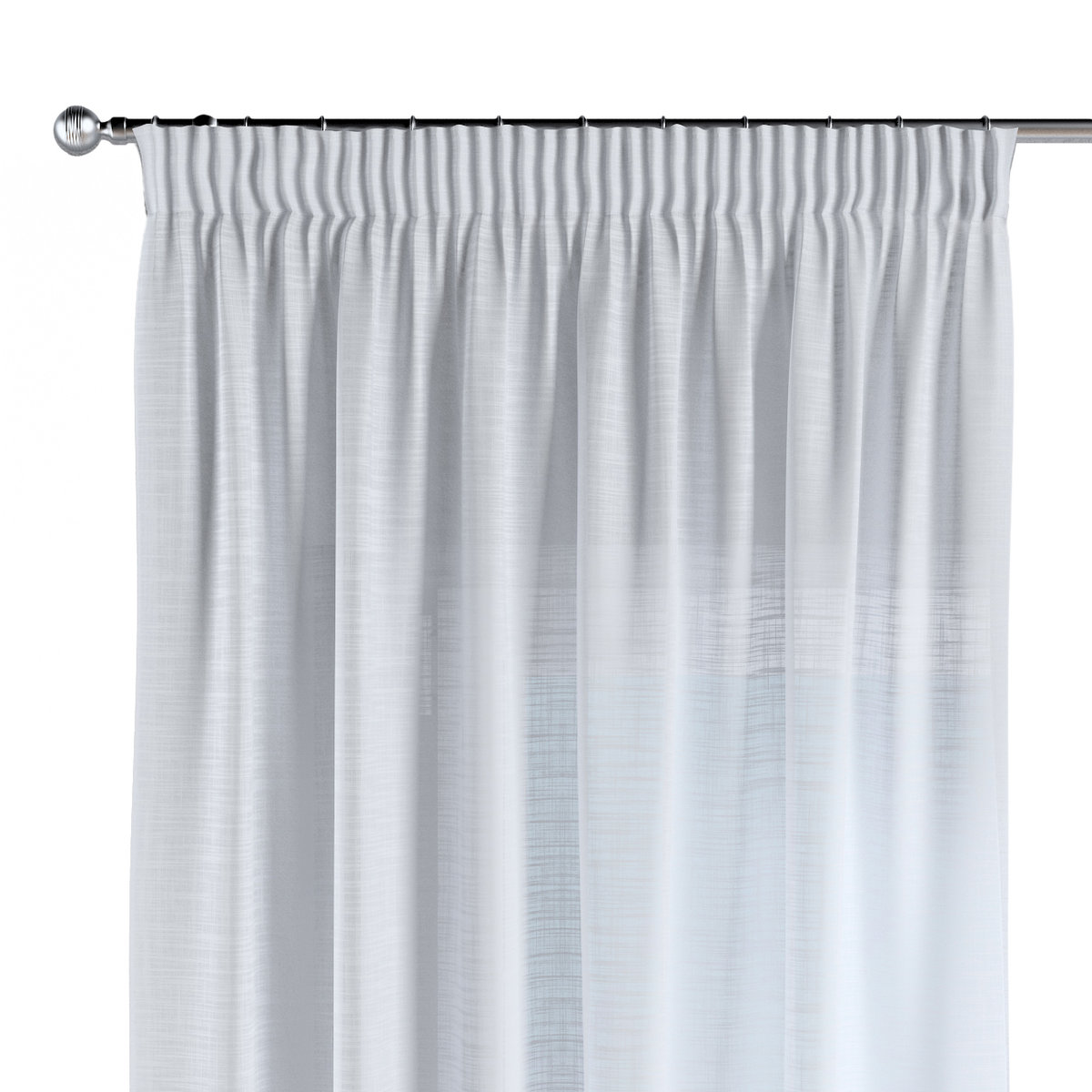 Zasłona na taśmie marszczącej 1 szt., prześwitujący biały, Romantica