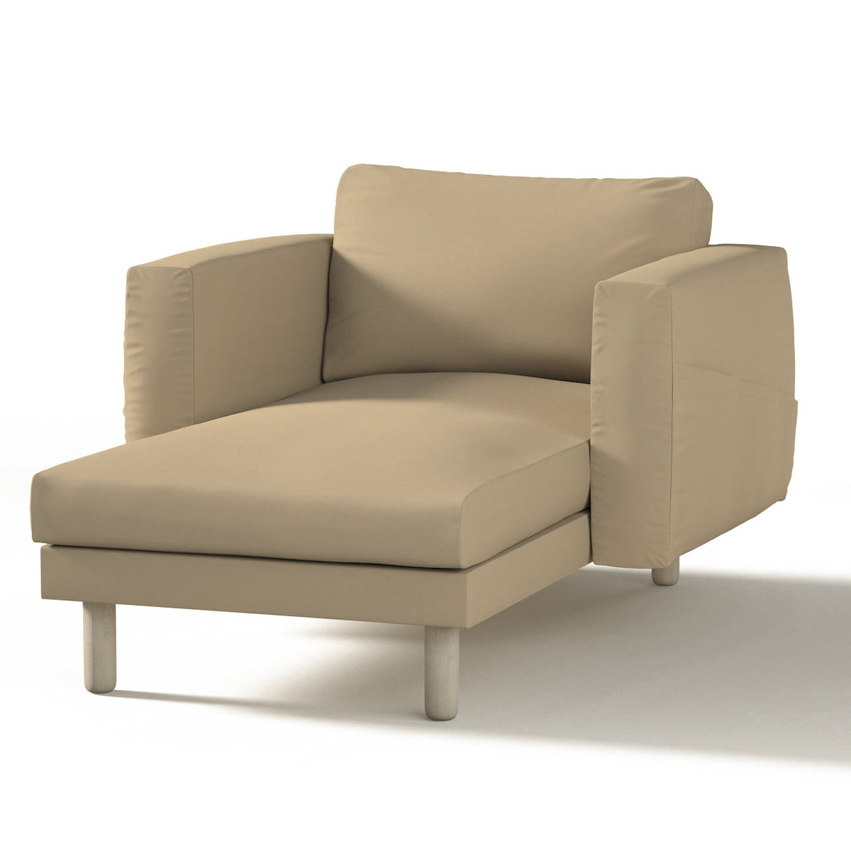 Pokrowiec na szezlong Norsborg z podłokietnikami, Caffe latte (beżowy), 110 x 157 x 85 cm, Cotton Panama