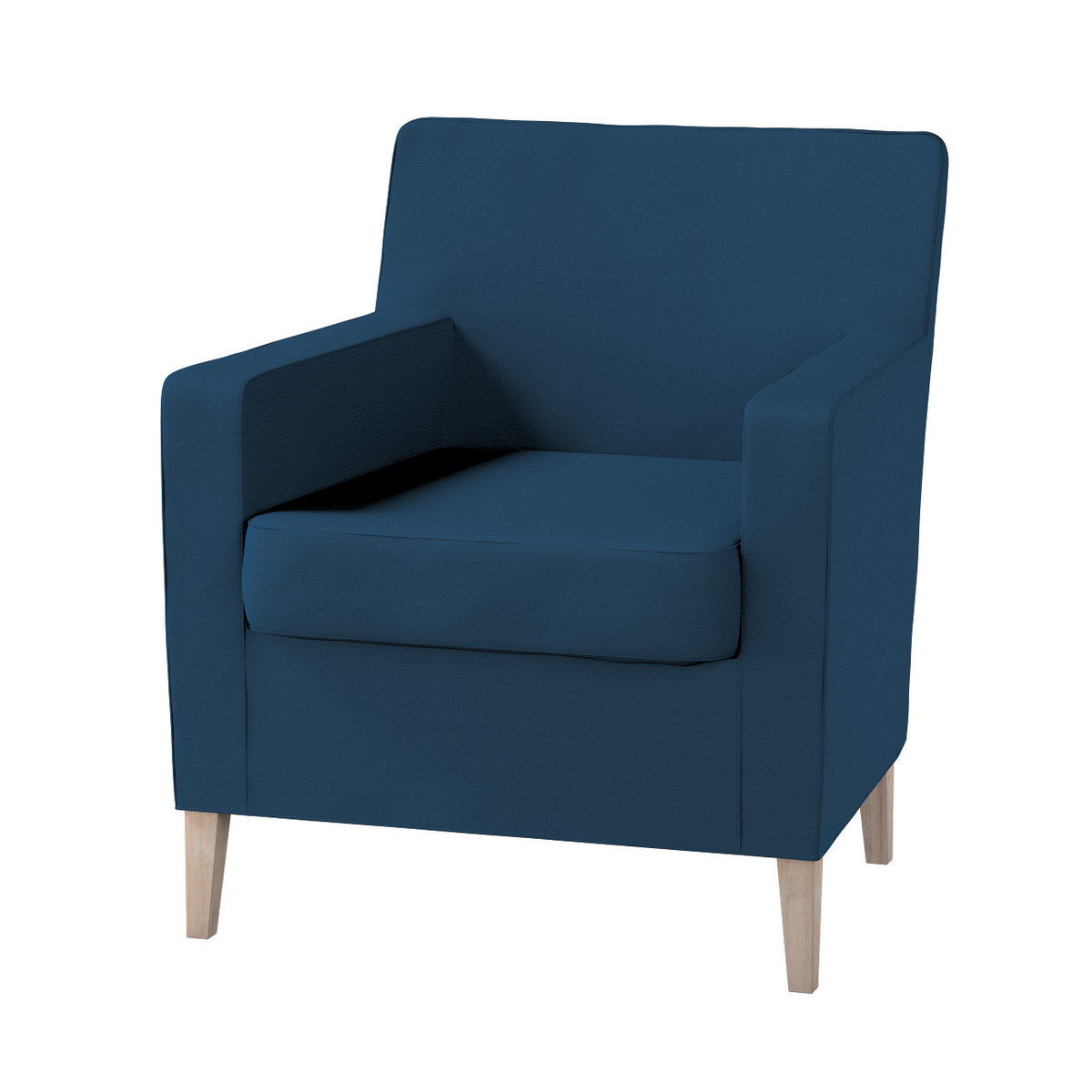 Pokrowiec na fotel Karlstad, Ocean blue (morski niebieski), 61 x 56 x 80 cm, Cotton Panama