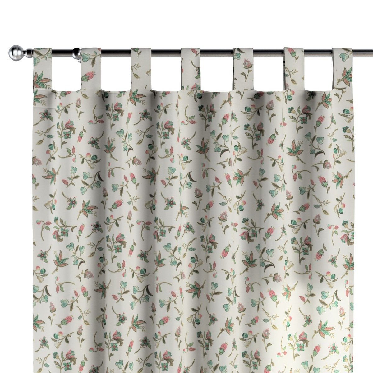 Zasłona na szelkach 1 szt., małe kwiaty na jasnym tle, Londres