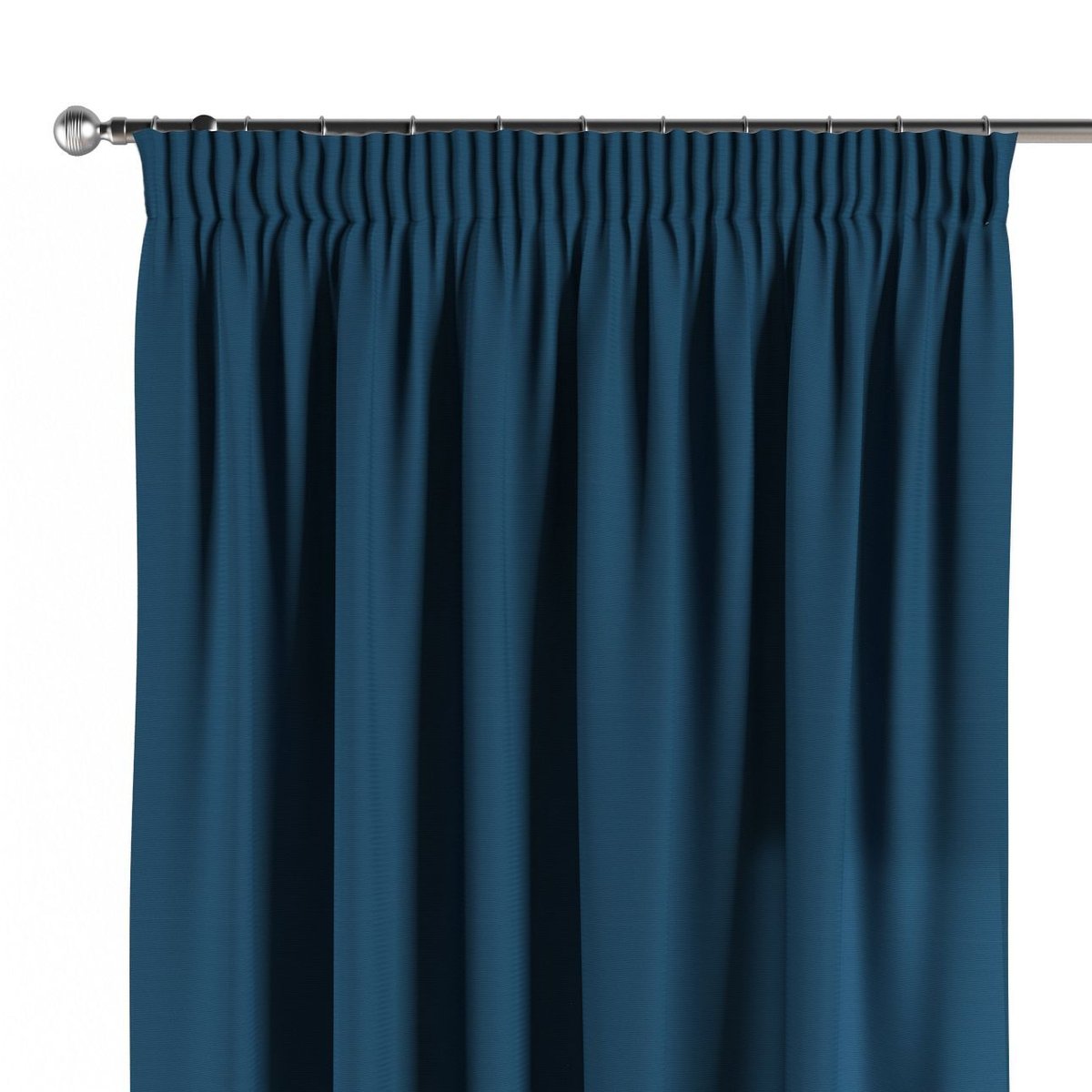 Zasłona na taśmie marszczącej 1 szt., Ocean blue (morski niebieski), Cotton Panama