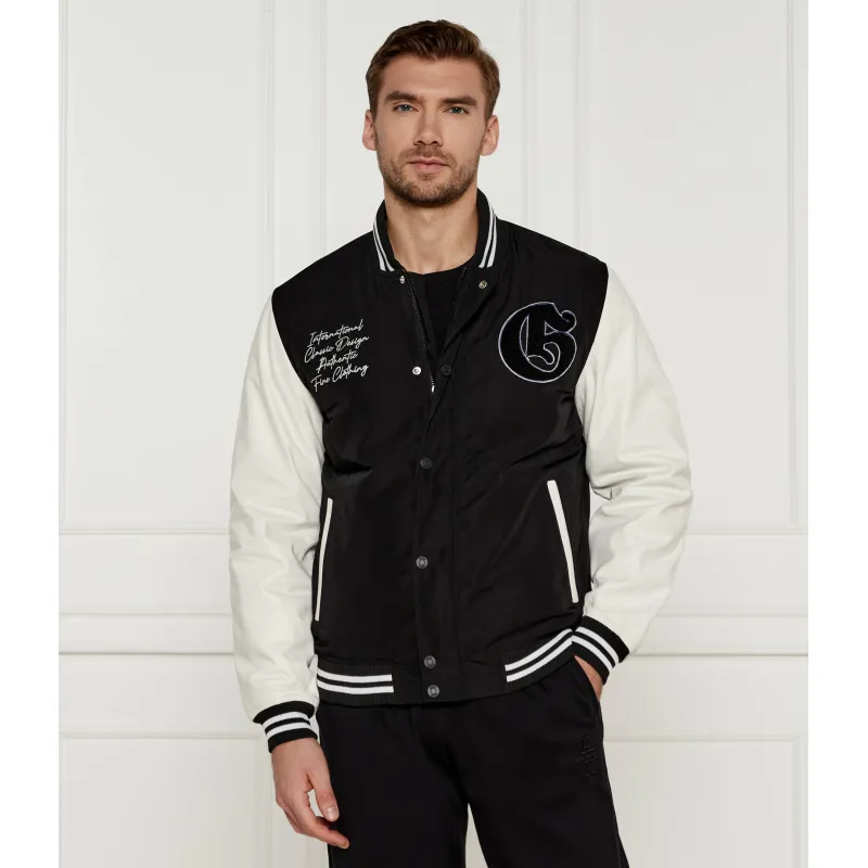 GUESS Kurtka bomber VERSITY Regular Fit z dodatkiem skóry