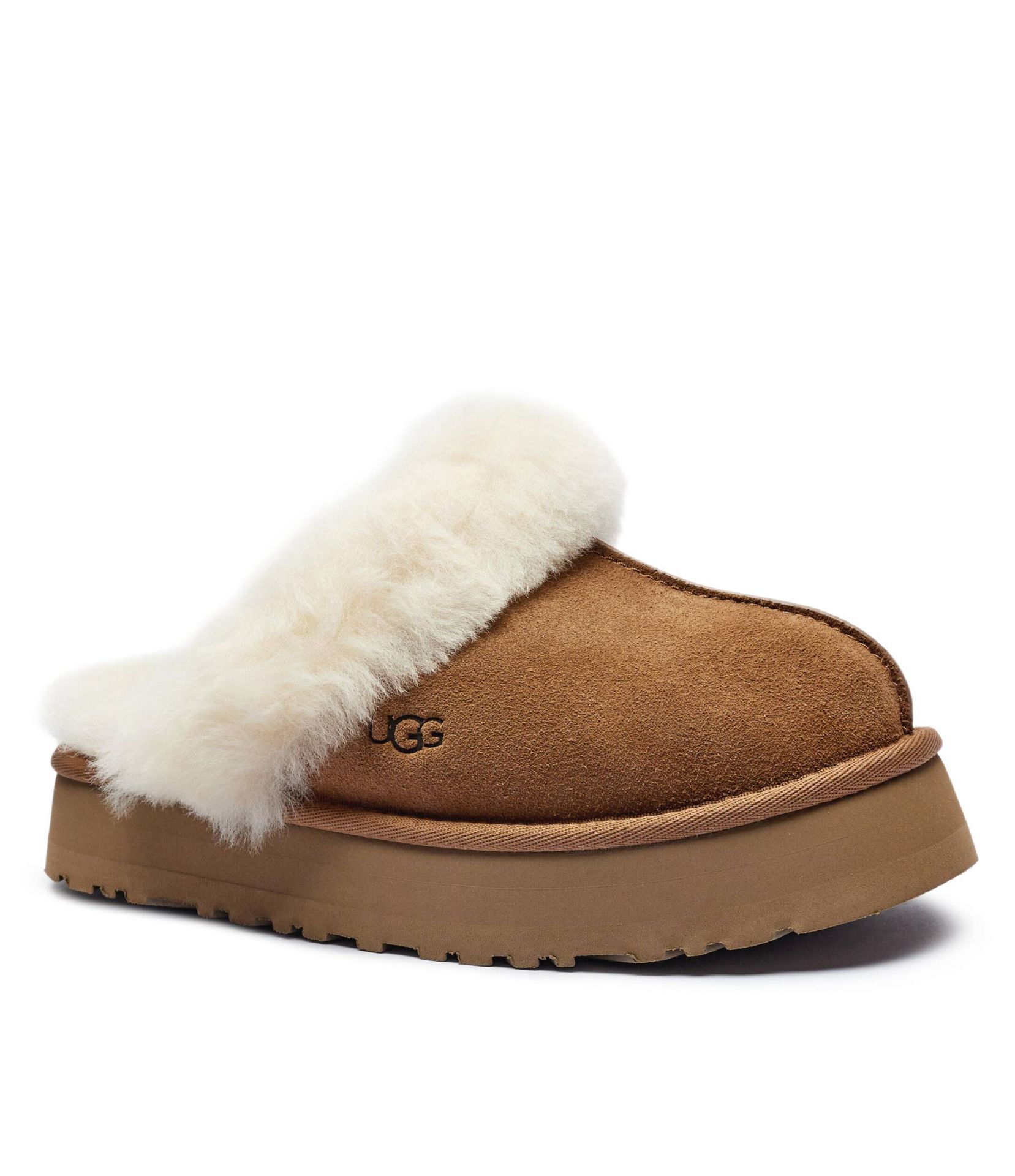 UGG Ocieplane obuwie domowe DISQUETTE zamsz shearling