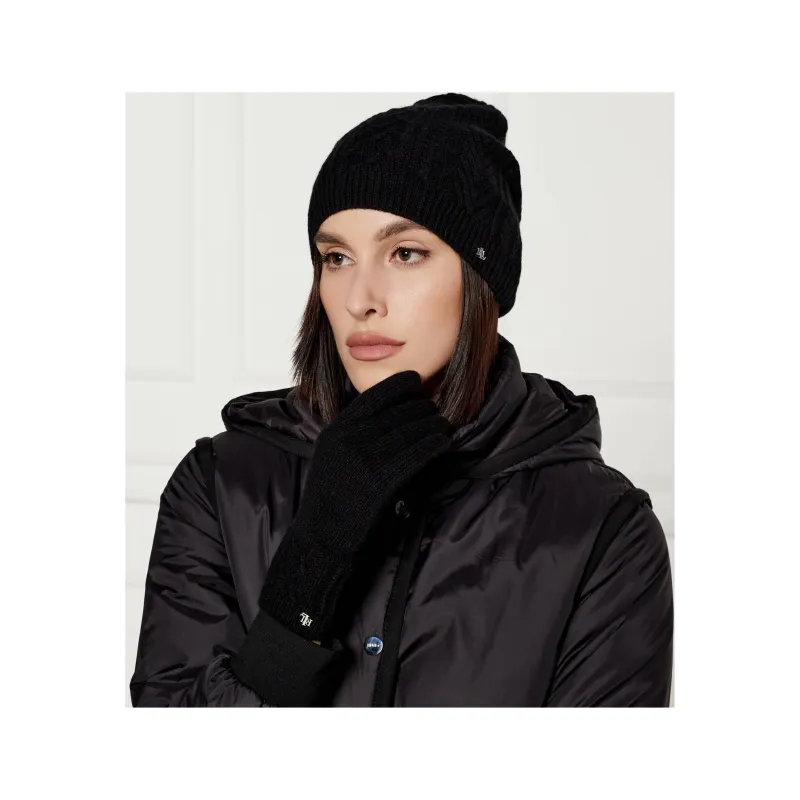 LAUREN RALPH LAUREN Wełniana czapka + rękawiczki z dodatkiem kaszmiru