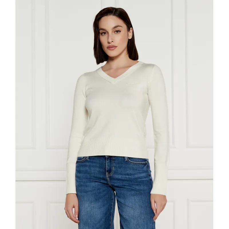 Guess Jeans Sweter Regular Fit z dodatkiem wełny