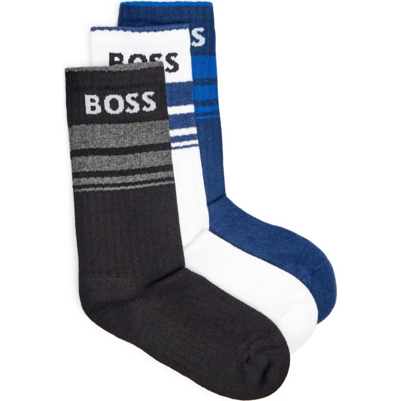 BOSS BLACK Skarpety 3-pack 3P QS Rib Stripe CC