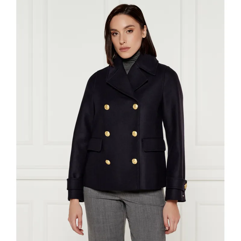 Tommy Hilfiger Wełniany płaszcz z dodatkiem kaszmiru