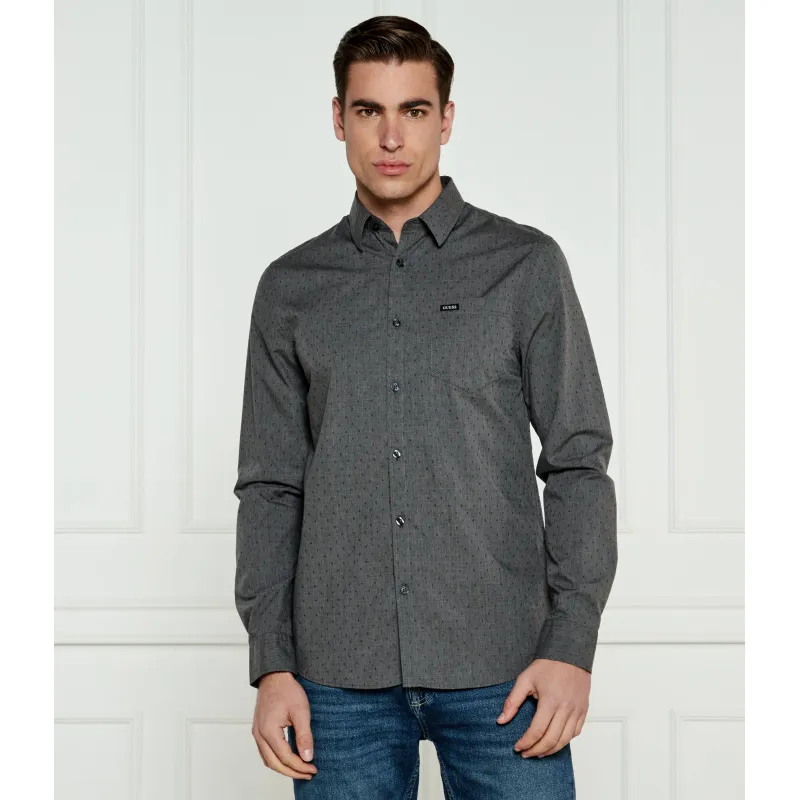 GUESS Koszula SUNSET MELANGE Slim Fit