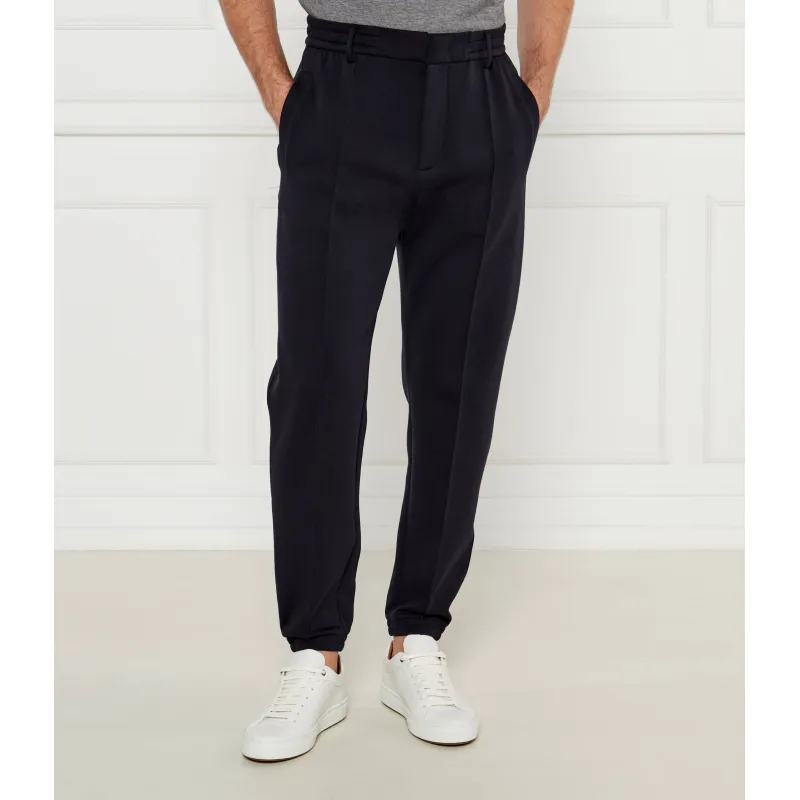 Emporio Armani Spodnie Relaxed fit z dodatkiem wełny