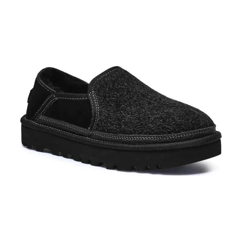 UGG Skórzane mule HAYDEN z dodatkiem wełny
