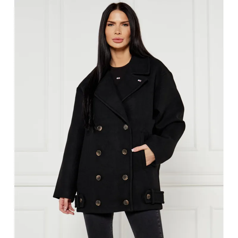 Tommy Jeans Płaszcz z dodatkiem wełny