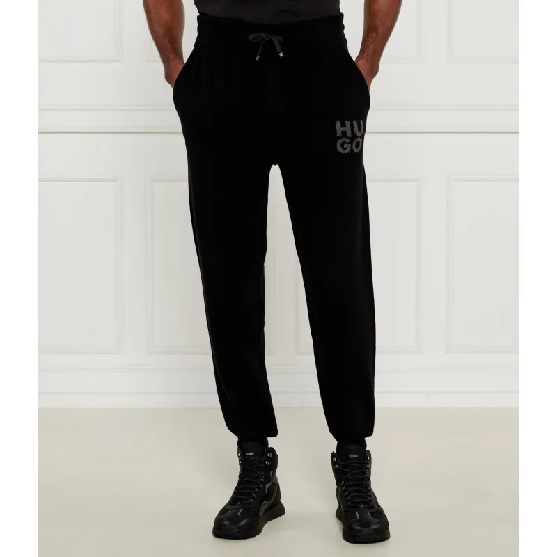 HUGO Wełniane spodnie dresowe San Steero-L | Loose fit