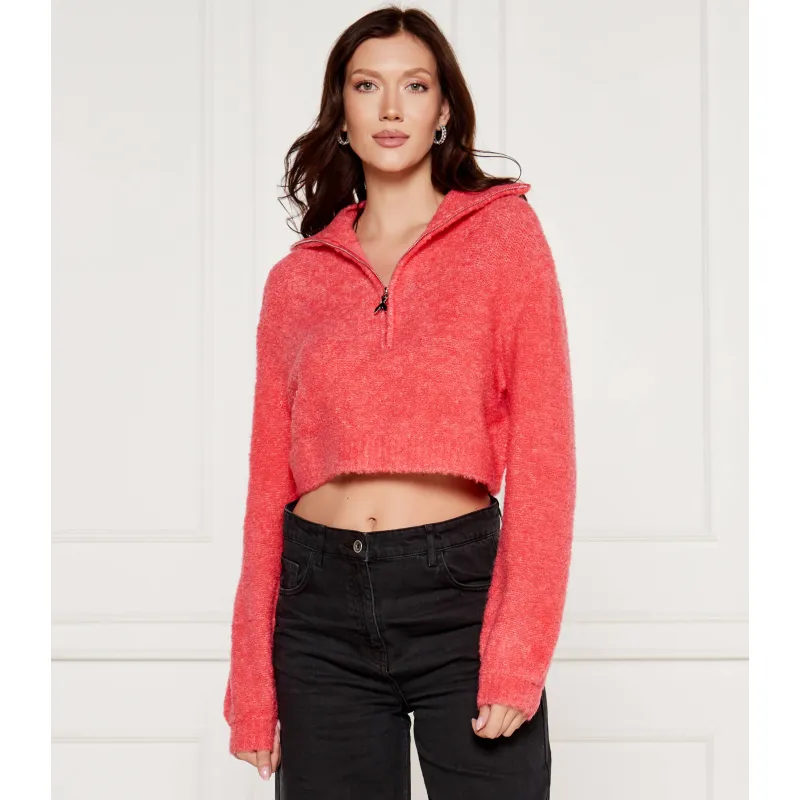 Patrizia Pepe Sweter Cropped Fit z dodatkiem wełny