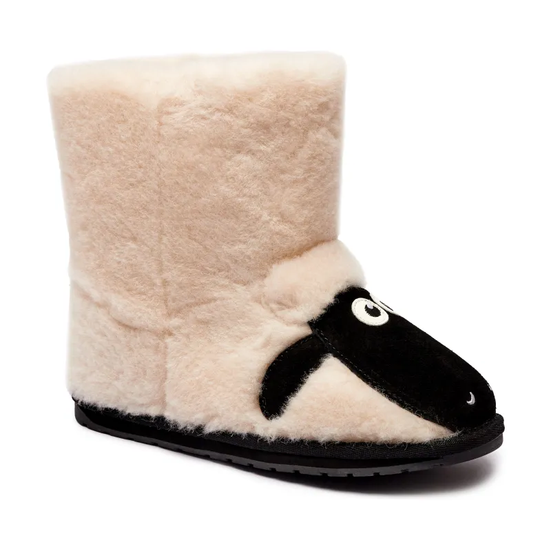 EMU Australia Skórzane śniegowce EMU Australia x Shaun The Sheep z dodatkiem wełny
