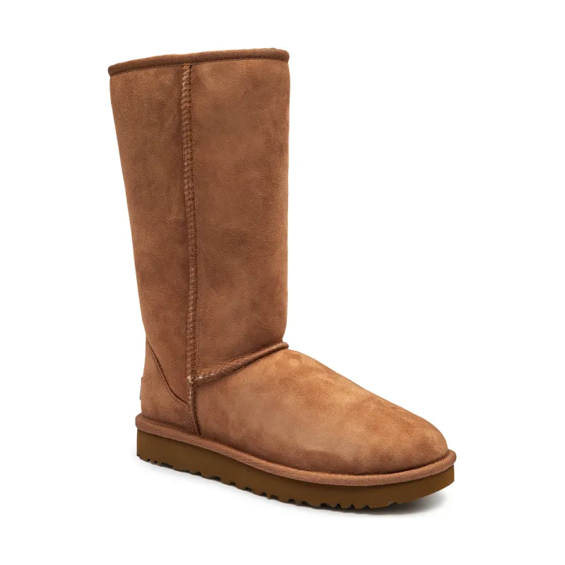UGG Skórzane śniegowce CLASSIC TALL II | z dodatkiem wełny