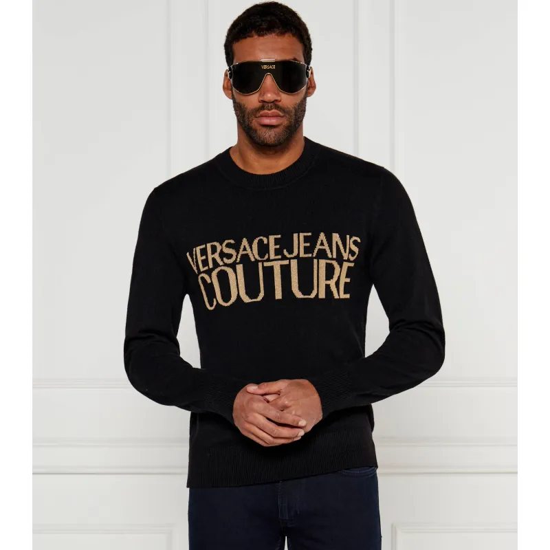 Versace Jeans Couture Sweter Regular Fit z dodatkiem wełny i kaszmiru