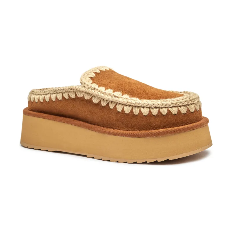 MOU Skórzane mule Clog Eskimo