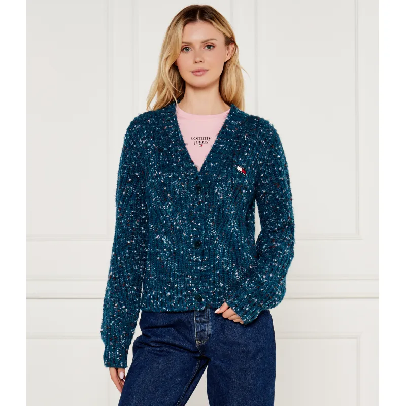 Tommy Jeans Kardigan | Relaxed fit | z dodatkiem wełny