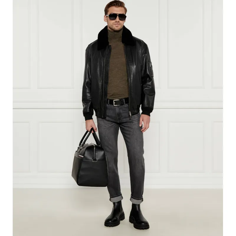 BOSS ORANGE Skórzana kurtka bomber Jobark Regular Fit