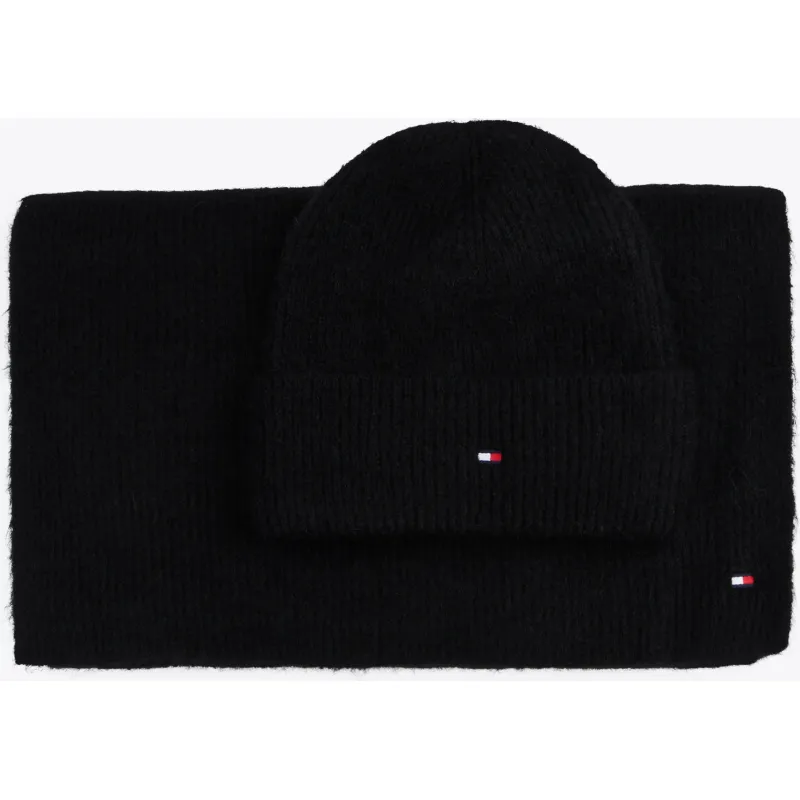 Tommy Hilfiger Szal + czapka z dodatkiem wełny