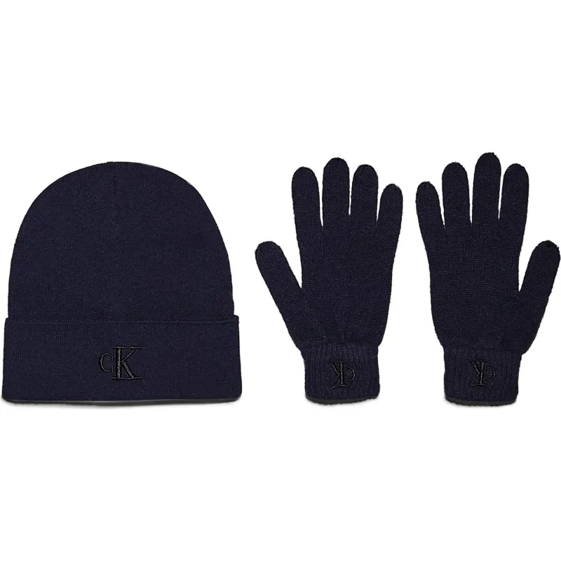 CALVIN KLEIN JEANS Czapka + rękawiczki z dodatkiem wełny i kaszmiru