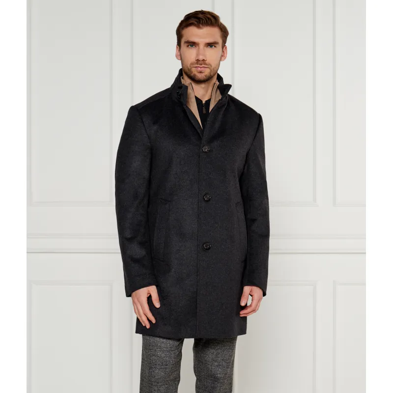 Joop! Wełniany płaszcz 17 JC-21Maron z dodatkiem kaszmiru