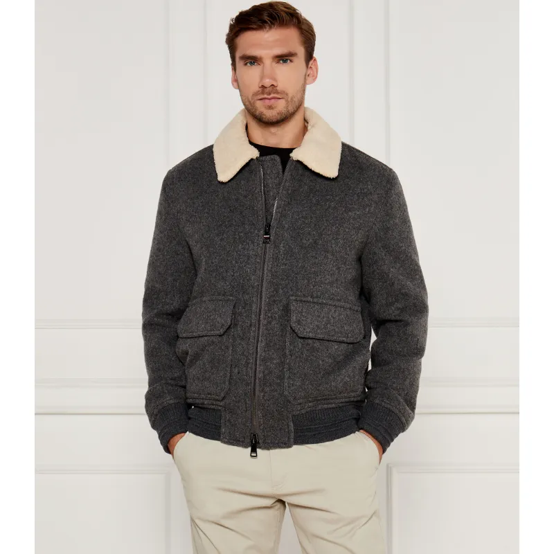 Tommy Hilfiger Wełniana kurtka Regular Fit shearling