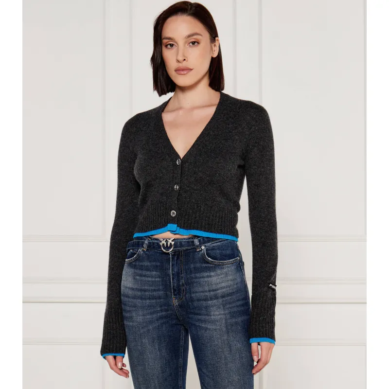 Pinko Wełniany kardigan CHAUSIE | Cropped Fit | z dodatkiem kaszmiru