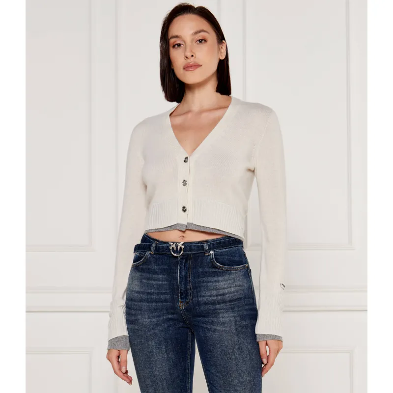 Pinko Wełniany kardigan CHAUSIE | Cropped Fit | Cropped Fit | z dodatkiem kaszmiru