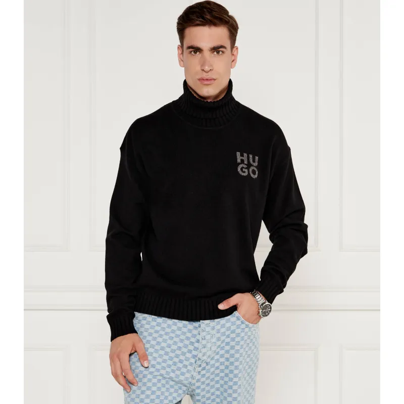 HUGO Wełniany sweter San Toby-L Relaxed fit