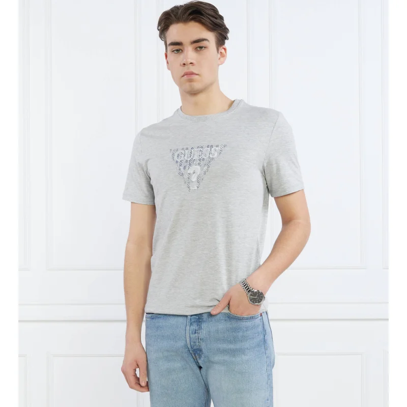 GUESS T-shirt | SS CN GUESS GEO TRIA | Slim Fit