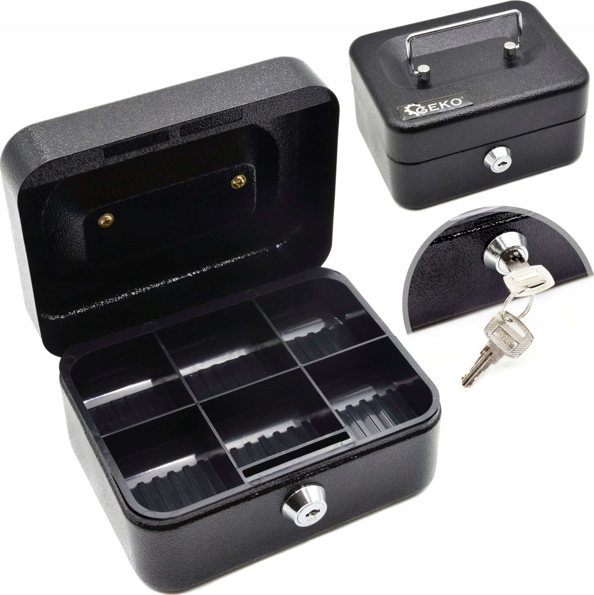 Geko Kasetka na pieniądze 150x120x80mm na kluczyk 20