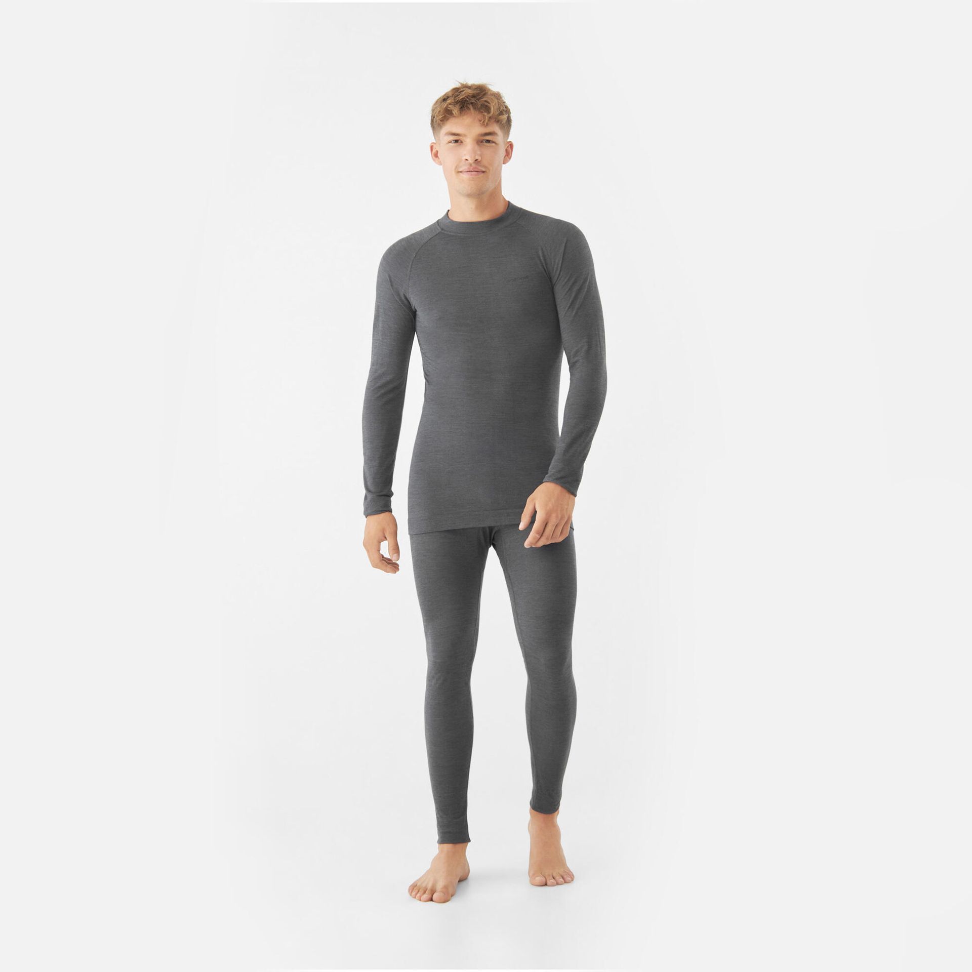 Komplet bielizny męskiej termoaktywnej z wełny merino i bambusa Viking Shuter 0800 szary - XL